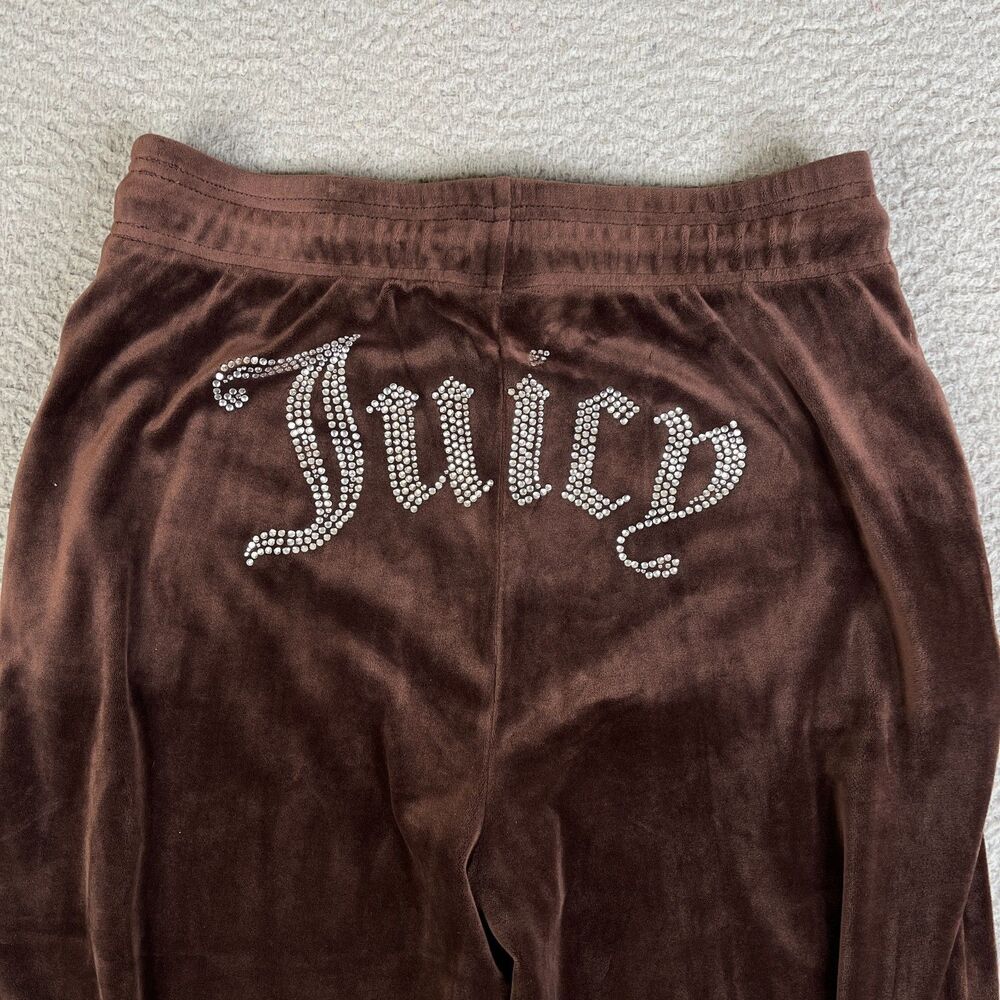 Juicy Couture Brown Velour Rhinestone Logo Pants